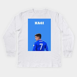 Ianis Hagi Glasgow Rangers wall art Kids Long Sleeve T-Shirt